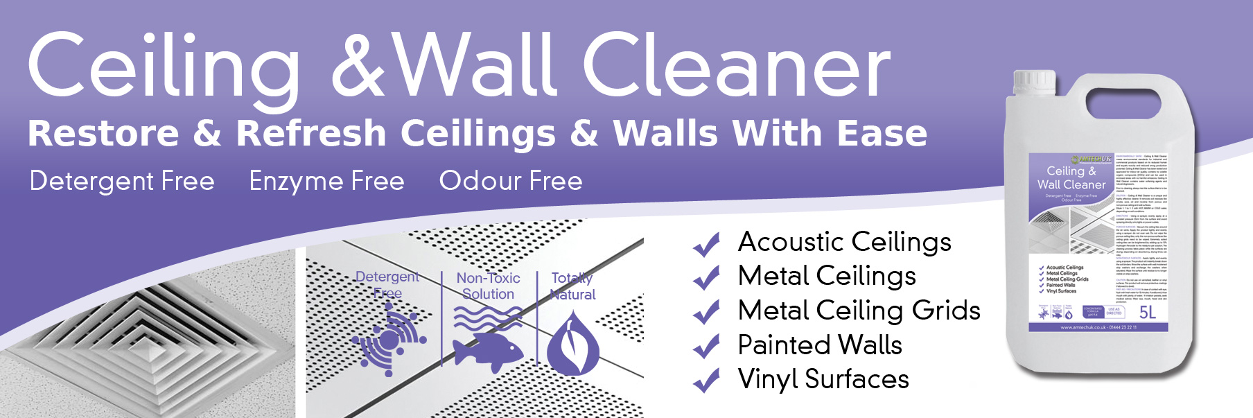 Ceiling and wall cleaner