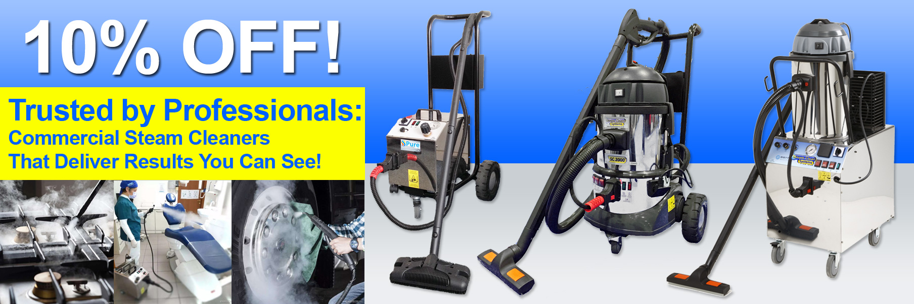 Commercial steam cleaning machines