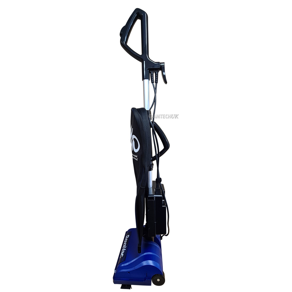Right side view of the iVo upright battery powered rovavac vacuum cleaner.