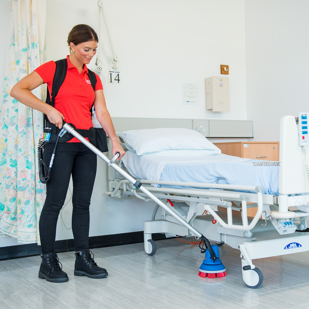 MotorScrubber Jet being used to clean a hospital ward.
