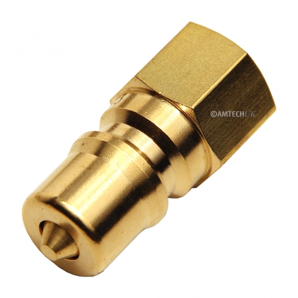 Quick Connect Coupling Nipple, QD 1/4M-1/4F Valved