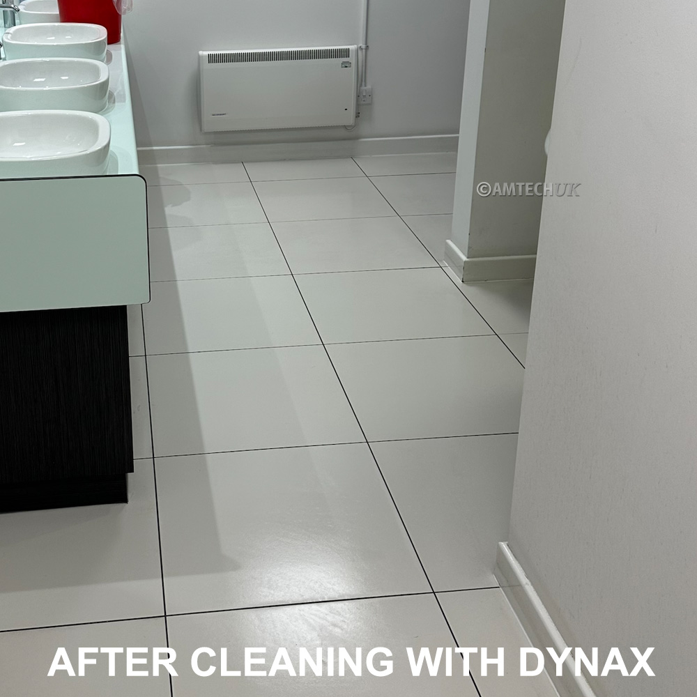 Tiled floor after cleaning with Dynax