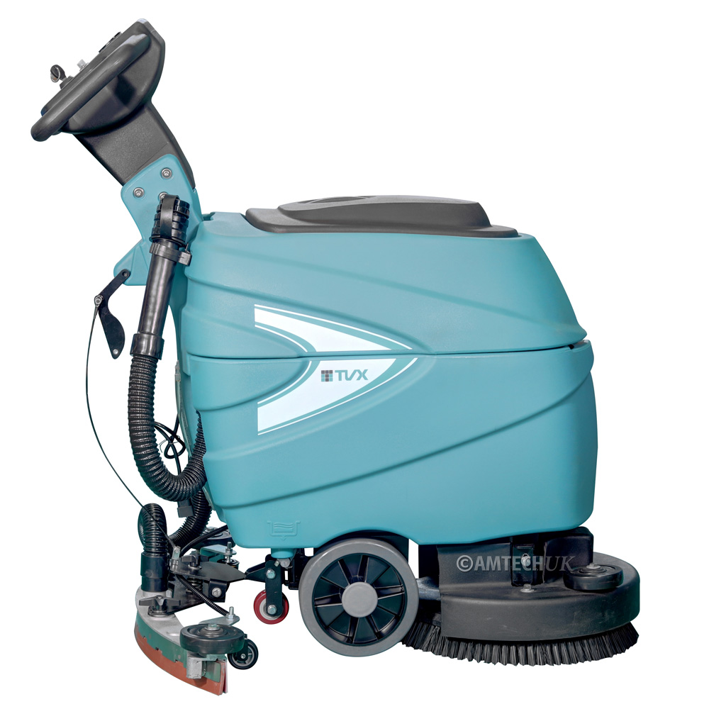 TVX T35B walk-behind floor scrubber dryer right side view.