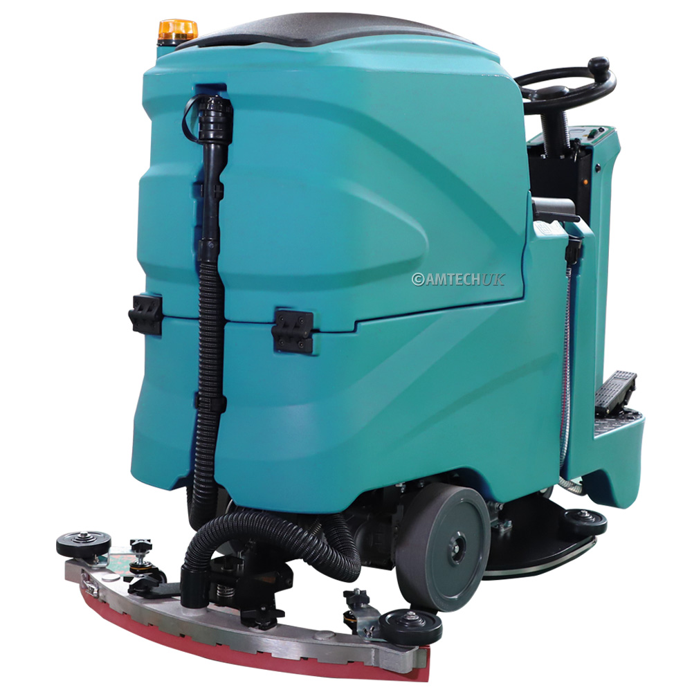 TVX T90-55R ride on floor scrubber dryer rear side view.