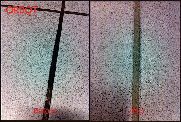 Tile grout cleaning before and after
