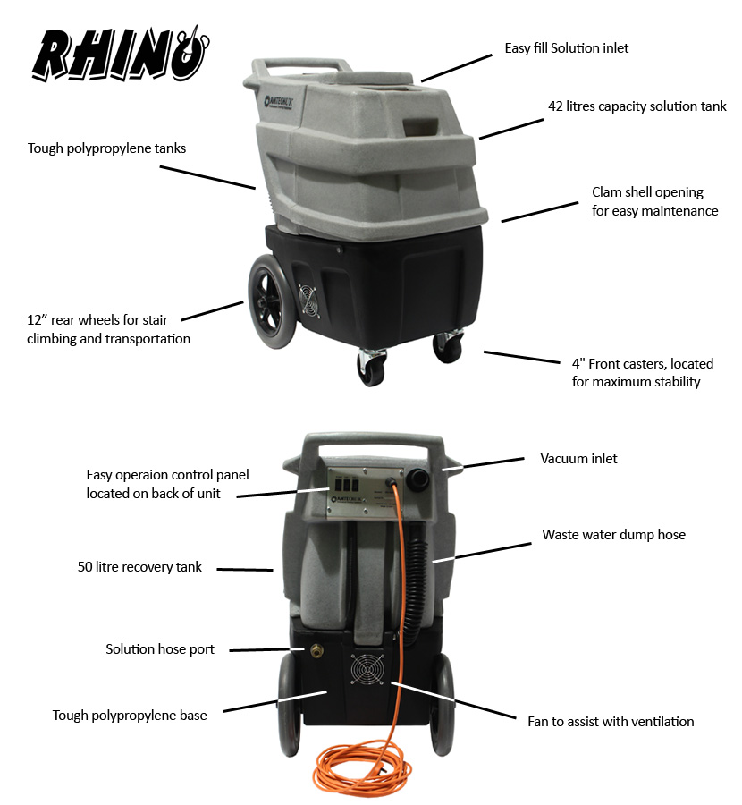 Rhino carpet cleaning machine key features